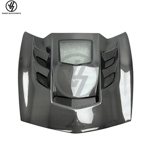 Nouveau capot avant en fibre de carbone tissée sergé brillant style KR-1 pour Chevrolet Corvette C7 Z06, noir, 2014-2016 - Product Image 1
