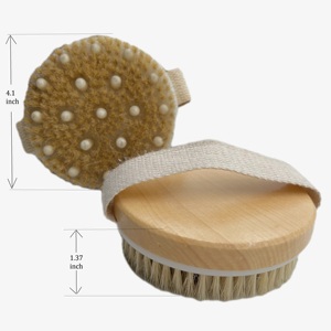 Brosse <span class=keywords><strong>de</strong></span> <span class=keywords><strong>bain</strong></span> en bois, brosse pour le corps humide et sec, brosse exfoliante, gommage corporelle - Product Image 3