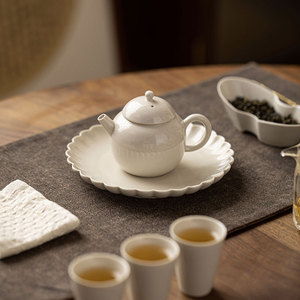 Guanlan Wood Ash Ceramic Teapot Round Porcelain Kung Fu <b>Tea</b> <b>Set</b> With Lid For Afternoon <b>Tea</b> - Product Image 1