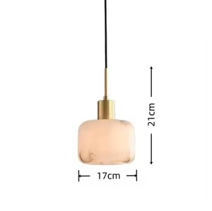 <span class=keywords><strong>Suspension</strong></span> nordique minimaliste en cuivre et albâtre pour salle à manger, chambre principale, restaurant, <span class=keywords><strong>lampe</strong></span> suspendue en marbre et laiton - Product Image 6