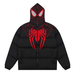 Veste matelassée d'hiver unisexe, grande taille, épaisse, tendance, avec logo personnalisé brodé, imperméable, à capuche, fermeture éclair, décontractée pour l'extérieur - Product Image 2