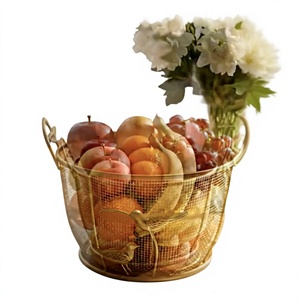 Panier à fruits en métal avec motif d'oiseau décoratif, corbeille à fruits en fil métallique, panier de rangement pour fruits et légumes sur comptoir de cuisine - Product Image 5
