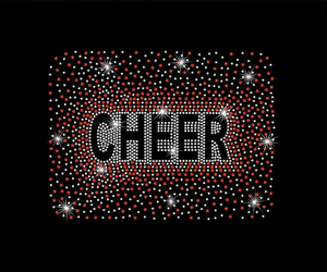 Cheer splattered hotfix Rhinestone Cheer nhiệt chuyển tùy chỉnh sắt-on Motif thiết kế cho hàng may mặc bán buôn căng các tính năng - Product Image 3