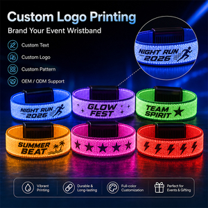 Pulsera luminosa LED con correa ajustable, batería recargable por USB, para carnavales, conciertos y promociones. - Product Image 6