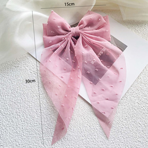 High-End Dames Rood Roze Lint Strik Haarclip Elegante Kerst Stijl Stof Hoofdband Super Zoete Accessoires - Product Image 5