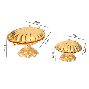 <span class=keywords><strong>Plateau</strong></span> de rangement de luxe en coquille dorée, assiette à fruits exquise, conteneur de rangement décoratif personnalisé, ornement pour salon et décoration intérieure - Product Image 2