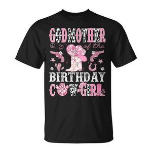 Camiseta rosa estilo western Godmother Of The Birthday Cowgirl - Product Image 1