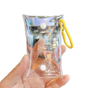 9*12cm Transparent PVC Key Wallet Car Key Chain Coin Wallet Mini Key Blind Box Earphone Lipgloss Storage Bag Coin Purse Keychain