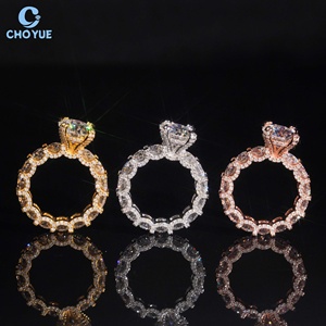 Luxury Moissanite <b>Ring</b> <b>Iced</b> Out Solid Sterling Silver 925 Hip Hop Jewelry Moissanite Diamond Emeral Eternity Wedding <b>Ring</b> - Product Image 5