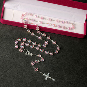 Collares <span class=keywords><strong>de</strong></span> Moda con Cadena <span class=keywords><strong>de</strong></span> Eslabones <span class=keywords><strong>de</strong></span> Corazones Coloridos <span class=keywords><strong>de</strong></span> Resina Acrílica, Collares con Colgante <span class=keywords><strong>de</strong></span> Cruz <span class=keywords><strong>de</strong></span> Jesús y <span class=keywords><strong>Virgen</strong></span> María - Product Image 3