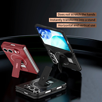 Étui de téléphone pliable en TPU PC à motif carbone pour iPhone Duo avec recharge sans fil