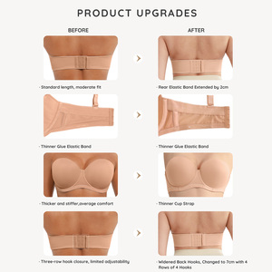 <span class=keywords><strong>Reggiseno</strong></span> Push-up Mezza Coppa Hexin per Donna, Taglie Forti, Senza Spalline, Traspirante, Invisibile, con Ferretto, in Maglia per Adulti - Product Image 2