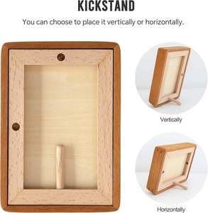 Cadres photo carrés en bois de noyer noir et blanc, 4 couleurs, tailles personnalisées - Product Image 3