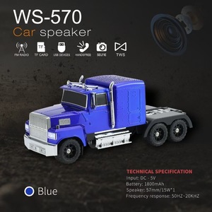 WSTER WS - 570 Haut-parleur de voiture Bluetooth 15W en forme de <span class=keywords><strong>camion</strong></span> avec batterie TWS, 1800mAh-Plusieurs couleurs disponibles - Product Image 2