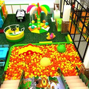 Aire de jeux intérieure en plastique souple avec toboggan en spirale et piscine à balles pour enfants, usage commercial - Product Image 3