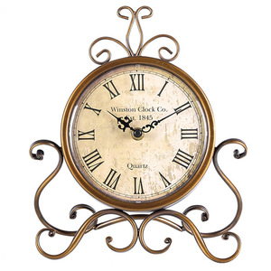Jam Meja Dekoratif Bulat Gaya Steampunk Eropa Vintage dengan Mesin Quartz, Hiasan Kamar Tidur, Ornamen Personal, Lintas Negara