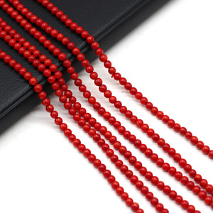 3mm-4mm Petites perles rondes en bambou naturel corail rouge rose blanc pêche <span class=keywords><strong>orange</strong></span> pour la fabrication de bijoux de bricolage Perles en pierre brin - Product Image 5