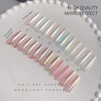 Poudre magique d'art d'ongle de clair de lune de miroir de perle de soie