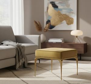 Taburetes Modernos y Duraderos con Estructura de Acero, Tapicería de Lino, Asientos Cómodos, Reposapiés para Sala de Estar, Apartamento, Escuela - Product Image 2