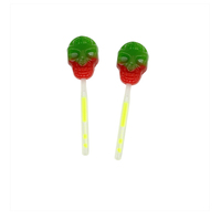 Sucettes lumineuses en forme de bloc fluorescent pour Halloween, douces et fruitées, enrobées de sucre, bâtonnets lumineux, sac