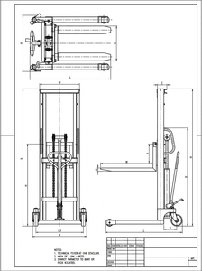 Gerbeur manuel hydraulique à fourches réglables certifié CE YCMG, 1 tonne, 2 tonnes, pour petits entrepôts et usage commercial, conception robuste - Product Image 3