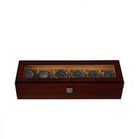 Boîtes de montre en bois brillantes de luxe personnalisées Cadeau de montre en bois avec doublure en velours et couvercle en verre Montre de type à clapet