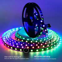 Adaptor lampu Strip LED DMX512 RGB, cahaya Strip pintar 12V MT16703 60LED 10mm untuk dekorasi dalam ruangan bar KTV