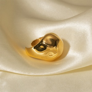 Anillos de Dedo Abiertos de Acero Inoxidable Chapados en Oro de Alta Calidad - Product Image 3