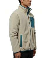 Veste unisexe décontractée d'hiver réversible en laine et polaire sherpa, col montant, imperméable, coupe-vent, logo personnalisé sur le devant