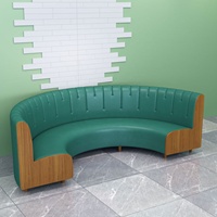 Ensemble table et banquette de restaurant 6 places en cuir PU écologique, demi-cercle, en bois massif, durable, vert, modèle 2025