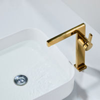 Grifo de Lavabo de Latón Moderno, Monomando, Color Dorado, Agua Fría y Caliente, Mezclador de Baño, Cerámica, Duradero, Fácil de Instalar