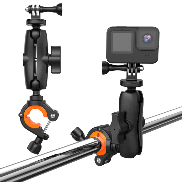 1/4"-20 Screws Clamp CCTV Phone Pole Holder Bracket 1" Ball Joint Motorcycle Bike Handlebar Camera Mount for GoPro Hero 12 11 10