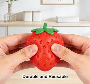 Ruunjoy Strawberry Squeeze <b>Squishy</b> Toy Kawaii Red Pink Fidget Toy Fruits Vegetables Soft Girl Birthday Gift Toy - Product Image 4