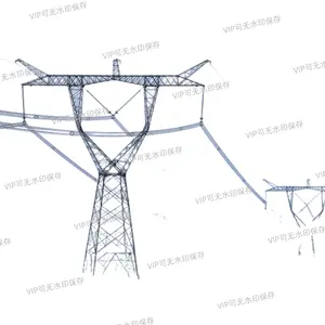 400kv electric power 220kv double circuit pole overhead transmission line galvanized 4 legs angle steel towers