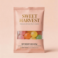 Sachet plat personnalisé professionnel avec logo, scellé sur 3 côtés, petit MOQ, impression sérigraphique, qualité alimentaire pour emballage de snacks et aliments secs
