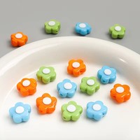 Perles de verre multicolores en forme de petites fleurs, perles d'espacement artisanales pour bracelets et colliers