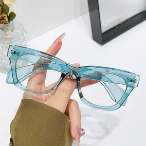 2024 винтажные квадратные толстые очки с синим светом блокирующие оптические оправы для женщин и мужчин