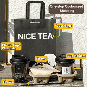 Bicchieri in Plastica Biodegradabili Personalizzabili con Logo, Neri in PET, Unici <span class=keywords><strong>per</strong></span> Bubble Tea e Caffè, Trasparenti <span class=keywords><strong>per</strong></span> l'Estate - Product Image 5
