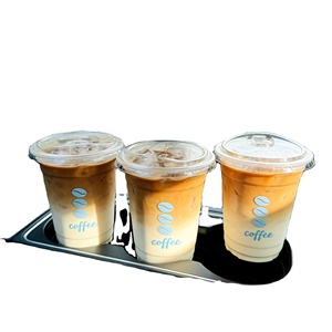 Custom Logo Printed 12/16/22oz Clear Food Grade <b>Cups</b> with Lids, Cold <b>Drink</b> Iced Coffee Wholesale Disposable <b>Plastic</b> PET <b>Cups</b> - Product Image 1