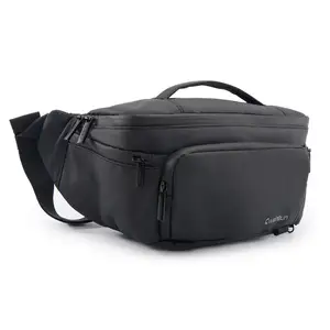 Waterproof Leather DSLR SLR Lens Case Small Photography Sling Chest Crossbody Belt Camera Waist Bag for Canon