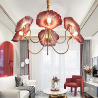 Lustre nordique pour chambre, suspension florale pour restaurant, lampe suspendue créative pour chambre à coucher et salle à manger, luminaire en verre pour une ambiance chaleureuse