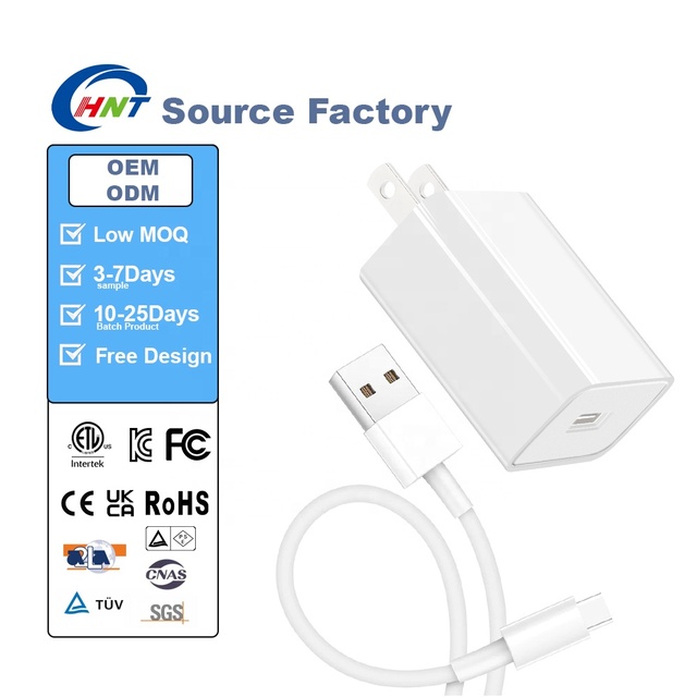 HNT 5W 10W 18W 20W 25W 30W 40W 45W 65W 100W GaN USB Type C Charger Adapter Fast Charging Fireproof Wall Charger