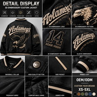Veste streetwear personnalisée pour homme, broderie 3D, veste bomber varsity, veste oversize hip hop, fournisseur d'usine OEM