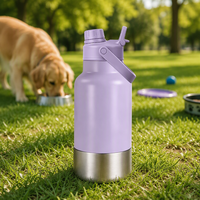 Bouteille d'eau pour animaux de compagnie en acier inoxydable 2-en-1 de 32 oz avec distributeur pour chien et chat, bouteille d'eau isolée sous vide, rapport de test REACH et LFGB