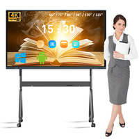 Pantalla Interactiva Inteligente 4K UHD de 65 y 86 Pulgadas, Android Windows, Pantalla Táctil de 40 Puntos, Pantalla para Conferencias y Reuniones con Ranura OPS