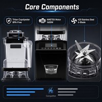 Machine à milkshake professionnelle avec couvercle insonorisant pour bar et café - 5 programmes automatiques, fonction Pulse, garantie de 2 ans