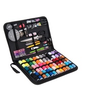 Kit de couture en plastique de 230 pièces, directement de l'usine, portable, pour broderie sur cuir, outil de tricot, sac de rangement, idéal pour les grands travaux de broderie