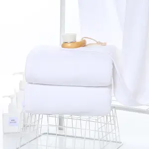 अनुकूलन योग्य लोगो कॉटन होटल तौलिया बड़ा ब्यूटी पार्लर सफेद स्नान तौलिया थोक