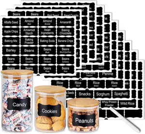 Custom Chalkboard Pantry Labels Set with a Chalk Marker Pen Waterproof Spice Label Sticker for Organization Storage