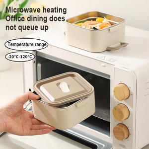 Hộp cơm trưa bằng thép không gỉ 304 hình vuông, xếp chồng được, di động, ba tầng, chống rò rỉ, hộp cơm trưa cho trẻ em - Product Image 3